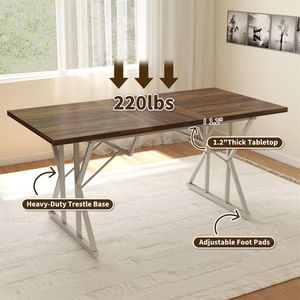 Tavolo da Pranzo Rettangolare Allungabile in Pietra Sinterizzata Effetto Marmo, Mobili Solidi per Sala da Pranzo, Assemblato, per Appartamento - Product Image 5