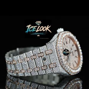 นาฬิกาข้อมือสแตนเลสสตีลแบบกลไก ดีไซน์ Ice Look ประดับเพชร หน้าปัดอนาล็อก สายแบบกำไลข้อมือ สำหรับผู้หญิง เหมาะสำหรับเป็นของขวัญ - Product Image 4