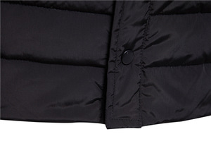 AOYUSON Unisex <b>Black</b> Puffer Jacket Windproof Casual Winter Coat Zipper Closure <b>Turtleneck</b> Collar Regular Fit Solid Color Front - Product Image 5