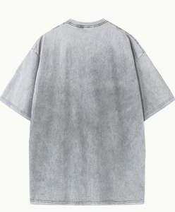 เสื้อยืดฮาร์ดิฮูด อินเตอร์เนชั่นแนล 320 กรัม ผ้าเจอร์ซีย์ซักทราย 100% คอตตอน ทรงโอเวอร์ไซส์ สำหรับผู้ชาย สไตล์วินเทจ ขาดๆ แบบดิสเทรส แขนสั้น คอกลม - Product Image 2