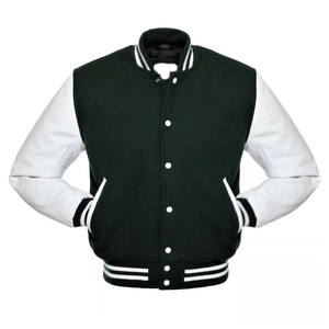 Chaqueta de Trabajo de Invierno para Hombre, Estilo Bomber, Mangas de Cuero, Cuello Alto, Tela de Lona Impermeable, Gruesa, con Logotipo Frontal - Product Image 2