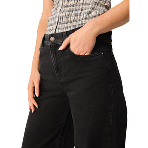 Jeans en denim déchiré pour femme, taille haute, coupe droite, délavage vintage, style streetwear décontracté, vêtements personnalisables avec logo - Product Image 4