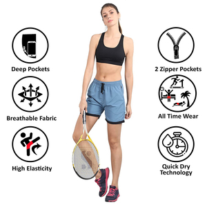 Shorts de sport sans couture pour femme, taille haute, effet push-up, respirants, séchage rapide, anti-humidité, personnalisables (ODM) - Product Image 3