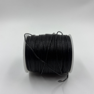 Premium Black Leather Cord 1mm Thickness | Thin Round Genuine Leather <b>String</b> for Jewelry Making, Necklace, <b>Bracelet</b> & DIY Crafts - Product Image 1