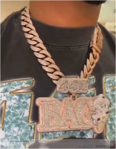 Colgante de Letra Personalizado con Moissanita y Diamantes, Estilo Hip Hop, Plata de Ley 925 - Product Image 1