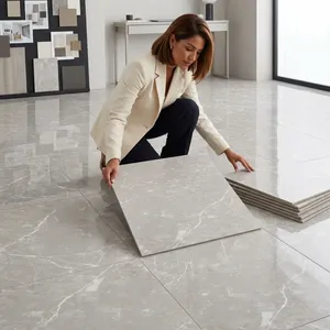 Revestimiento de Pared de Porcelana Tallada de Lujo de 1200x1800 mm, Azulejo Decorativo Texturizado de Gran Formato para Diseño de Interiores de Edificios de Alta Gama - Product Image 4
