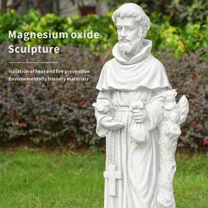 Statue de Saint François d'Assise de 31,1 pouces de hauteur, décoration spirituelle de jardin, en oxyde de magnésium - Product Image 2