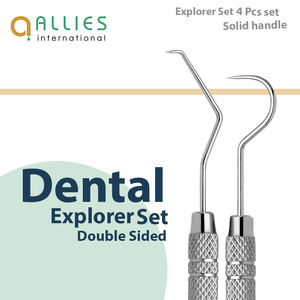Kit de Exploración Dental de 4 Piezas: Pinzas, Espejo y Explorador Básico de Acero Inoxidable de Alta Calidad - Product Image 3