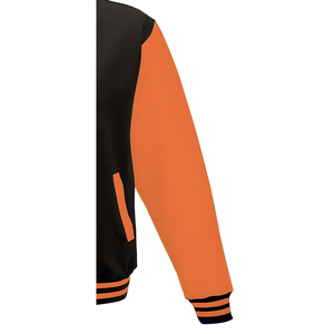 Veste universitaire en laine pour homme, col montant, hiver, en nylon et coton, logo personnalisé sur le devant, vente en gros - Product Image 4
