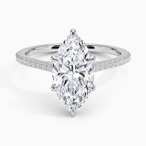 Anillo BOJ 0125 con Corte Marquesa, Plata 925, Anillo Solitario de Lujo con Engaste de Garras, Diamante de 2ct, Color D, VVS1, Moissanita, Certificado GRA - Product Image 1