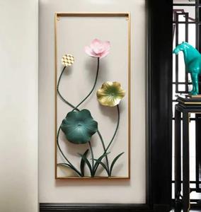 Contemporary Metal <b>Wall</b> Art Set Floral Design Gold Frame Handmade Decor for Home Decoration Large 33-40 Inch - Product Image 3