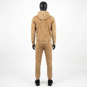 Conjunto Deportivo Unisex con Efecto Desgastado, Estilo Urbano, con Capucha, Dos Piezas, Corte Regular, para Invierno - Product Image 5