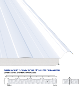 Panneau sandwich de toiture PREXS EPS 2 mm d'épaisseur pour entrepôt, bureau, projet de toiture léger à isolation thermique - Product Image 2