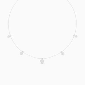 Cadena con colgante de corazón en tono rubor con diamantes de 0.57 quilates y piedras de 0.20 quilates en oro amarillo, blanco y rosa de 9 quilates. - Product Image 2