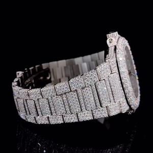 Reloj de Pulsera de Lujo con Esfera Redonda de Moissanita y Cuarzo, Correa de Acero Inoxidable, para Uso Diario, Oficina y Fiestas - Product Image 2