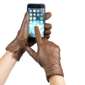 Gants de vélo en cuir, longueur poignet, thermiques, non doublés, style uni, compatibles écran tactile, pour usage quotidien en hiver, sport et soirées - Product Image 4