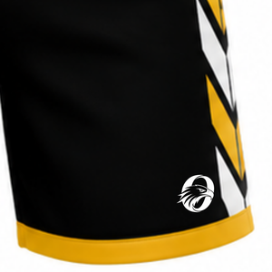 Shorts de volley-ball noir et jaune, bas de tenue pour sports d'équipe, uniforme de match, vêtements d'entraînement légers pour joueurs - Product Image 3