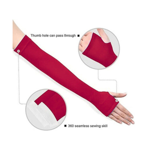 Manchons de compression pour bras en matériau durable, couleur rouge, séchage rapide, protection UV, ajustement confortable, pour activités de plein air - Product Image 6