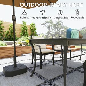 Base per Ombrellone da Esterno Quadrata Rinforzata, Supporto per Ombrellone da Giardino Riempibile fino a 25 kg (Waterfoam) o 20 kg (normale) - Product Image 3