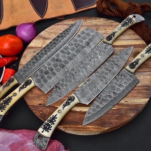 Handmade Damascus Steel Chef <b>Knife</b> <b>Set</b> 5 Pieces Kitchen <b>Knife</b> Engraved Bone Handle Blade for Home <b>Knives</b> By A&M EnterPrises - Product Image 2