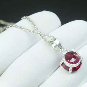 Pendentif en rubis rouge sang africain, argent sterling 925, pierre précieuse vintage, bijou de guérison, cadeau, collier - Product Image 2