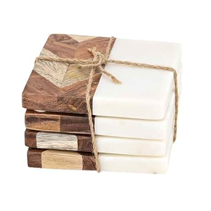 Posavasos de Mármol Natural Ecológicos, Diseño Moderno, Duraderos y Lavables, Juego de Posavasos para Protección de Mesa - Product Image 2