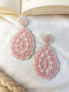 ต่างหูแฟชั่นใหม่ประดับลูกปัดโลหะผสมสังกะสี งานปักมือ สีตามสั่ง แบรนด์ FAIZA CRAFT สำหรับผู้หญิงและเด็กผู้หญิง-เหมาะสำหรับงานปาร์ตี้และเป็นของขวัญ - Product Image 3