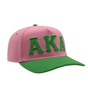 Casquette Snapback AKA Rose et Vert Unisexe Réglable avec Lettres Brodées – Style Décontracté Streetwear et Mode Grecque - Product Image 3