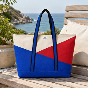 <b>Large</b> Colorblock Dyed Jute <b>Beach</b> Tote <b>Bag</b> 60x41x14cm Reusable Custom Logo Wholesale Private Label OEM ODM Manufacturer Exporter - Product Image 6