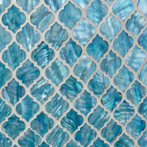 Porte-mouchoirs en céramique marocaine, motif géométrique bleu, pour salle de bain - Product Image 3