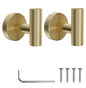 Brass Hook Hanger <b>Wall</b> Mounted Hook <b>Rails</b> Double Cloths Hook Can Be Used For Home Decoration - Product Image 4