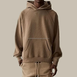 Sweat à capuche surdimensionné en éponge française 100% coton pour hommes brodé sans ficelles, blanc d'hiver épais et lourd. - Product Image 3