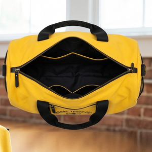 Bolsa Deportiva de Lona Amarilla con Correa Ajustable, Cierre de Cremallera, Compartimento Interior, 20-30L, Bolsas Casuales de Lona - Product Image 3