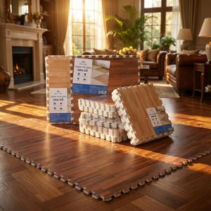 Tapete de Espuma EVA con Patrón de Madera, 60x60cm x 10mm, Encastrable, Antideslizante, Ecológico, para Sala de Estar, Almacén, Gimnasio - Product Image 3