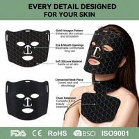 Masque facial LED en silicone professionnel de style salon, à poser sur le visage, pour usage domestique, soin de la peau, masque facial portable