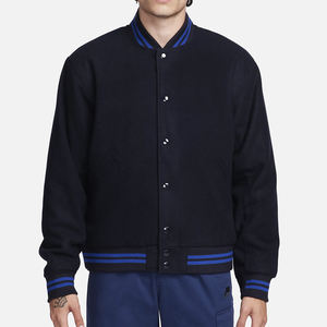 Veste d'hiver pour homme, veste de style letterman avec manches en cuir contrastées, veste de style letterman moderne et athlétique, sur mesure - Product Image 1