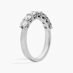 Seven Stone Natural Oval Cut Luxury Low <b>Dome</b> Basket Diamond <b>Ring</b> in Yellow Gold - Product Image 3