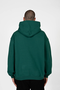 Sudaderas con Capucha Casuales y Elegantes para Hombre, Lavado Ácido, Verde Sólido, Corte Regular, 100% Algodón, Sudaderas con Capucha Lisas, Hombros Caídos, Cierre de Cremallera, Impresión de Logotipo Personalizado - Product Image 2