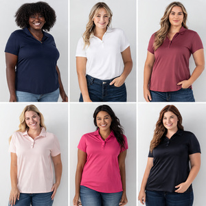 Polo de Talla Grande para Mujer, Camisa Polo Informal Ligera con Botones, Estilo Urbano, Polo Oversize para Mujer - Product Image 3