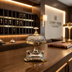 Luxury Ornate Restaurant Service <b>Bell</b> Vintage <b>Brass</b> Table Call <b>Bell</b> Decorative Hotel Reception Counter <b>Bell</b> for Cafe Dining Desk - Product Image 5