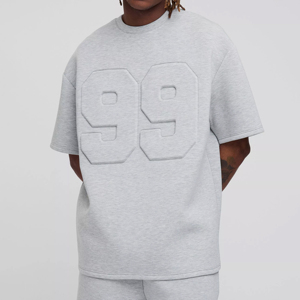 เสื้อยืดโอเวอร์ไซส์ผู้ชายผ้าฝ้าย 100% แขนสั้น ดีไซน์เรียบง่าย ขายส่ง - Product Image 4
