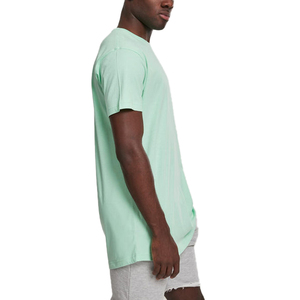 T-shirt à manches courtes pour homme, coupe classique, couleur unie, jersey en coton, vert menthe - Product Image 2
