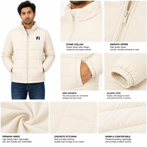 Chaqueta Acolchada Casual para Hombre, Cuello Alto Moderno, Chaqueta Térmica Premium, Proveedor Mayorista - Product Image 5