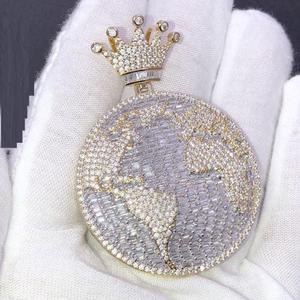 Pendentif de luxe en diamant avec globe pour femme, bijou élégant, cadeau pour fiançailles et cérémonie de mariage, prix de vente à l'exportation - Product Image 2