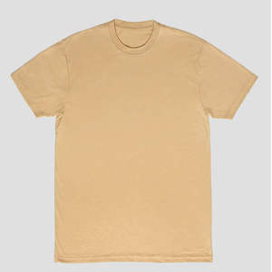เสื้อยืดคอกลมแขนสั้นทรงเข้ารูปสำหรับผู้ชาย สีพื้น ผ้าฝ้ายเจอร์ซีย์ สวมใส่สบาย ระบายอากาศได้ดี ความยาวปกติ สีเบจ - Product Image 3