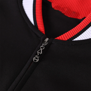 Chándal informal de invierno de alta densidad en tres colores (negro/rojo/blanco) con forro polar, talla grande, chaqueta de cierre completo para calentamiento y joggers ajustados. - Product Image 2