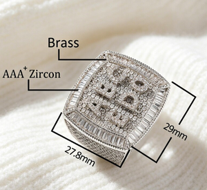 Gold Plated Moissanite Letter <b>Ring</b> Iced Hip Hop Signet Band Custom Unisex Jewelry for Daily Wear - Product Image 4