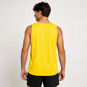Camiseta sin mangas de malla para hombre al por mayor, cuello redondo, transpirable, chaleco deportivo de verano, ajuste regular, color liso, ropa de poliéster - Product Image 3