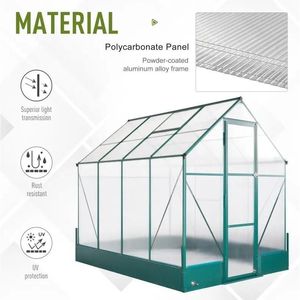 Serra da Giardino Walk-In in Policarbonato 6x8x7 per Hobby, con Finestra a Temperatura Controllata per Giardino/Cortile Esterno - Product Image 5