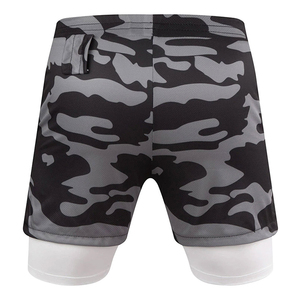 Shorts en molleton de coton French Terry pour hommes, style streetwear, délavés à l'acide, avec cordon de serrage et logo imprimé en relief, personnalisables - Product Image 2